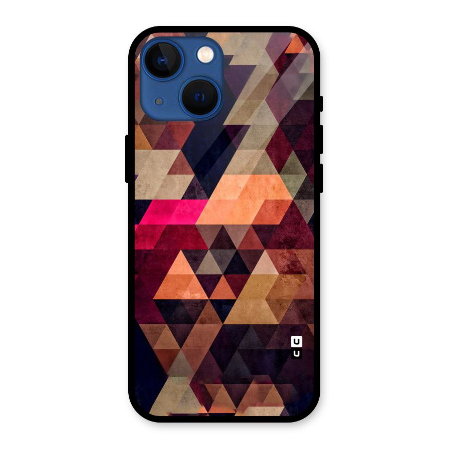 Abstract Beauty Triangles Glass Back Case for iPhone 13 Mini