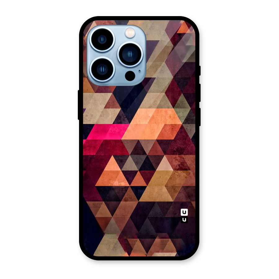 Abstract Beauty Triangles Glass Back Case for iPhone 13 Pro