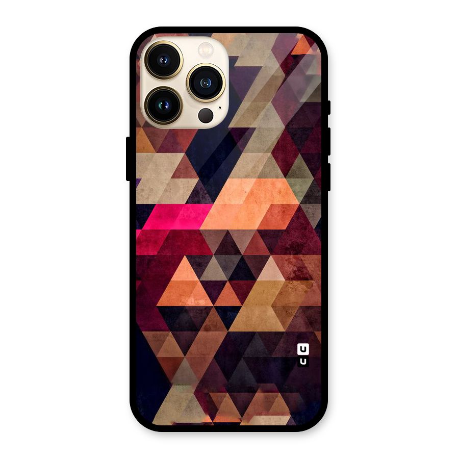 Abstract Beauty Triangles Glass Back Case for iPhone 13 Pro Max