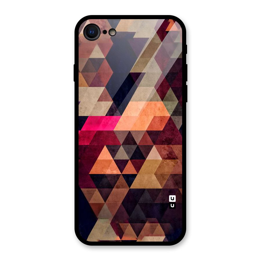 Abstract Beauty Triangles Glass Back Case for iPhone SE 2022