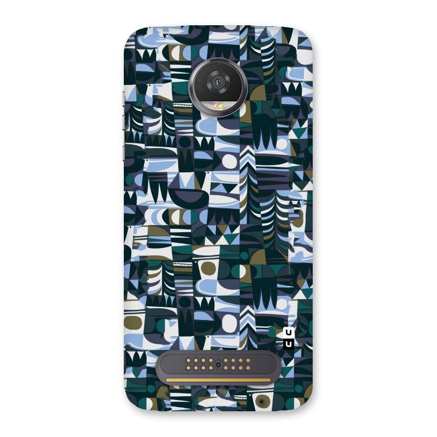Abstract Blues Back Case for Moto Z2 Play