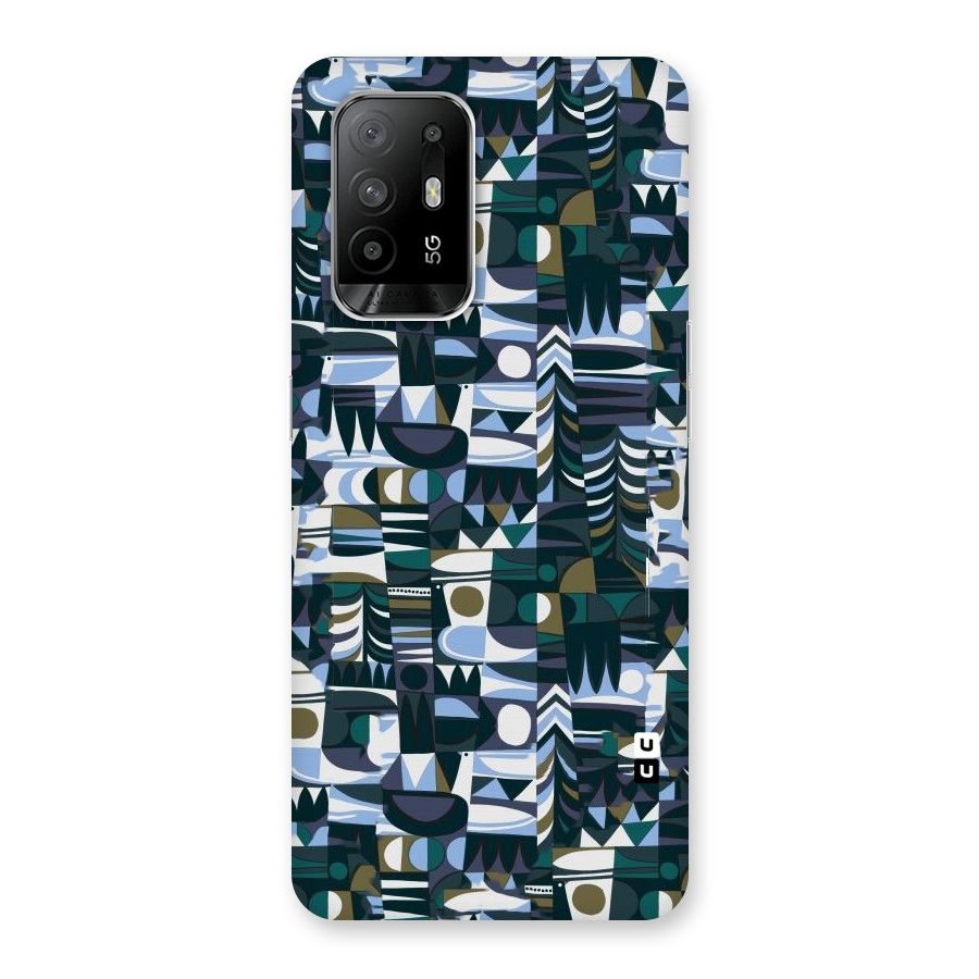 Abstract Blues Back Case for Oppo F19 Pro Plus 5G