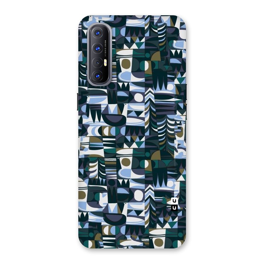 Abstract Blues Back Case for Reno3 Pro