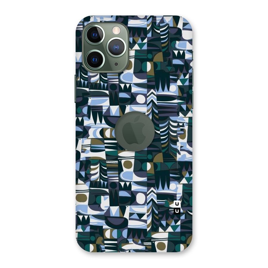 Abstract Blues Back Case for iPhone 11 Pro Logo  Cut