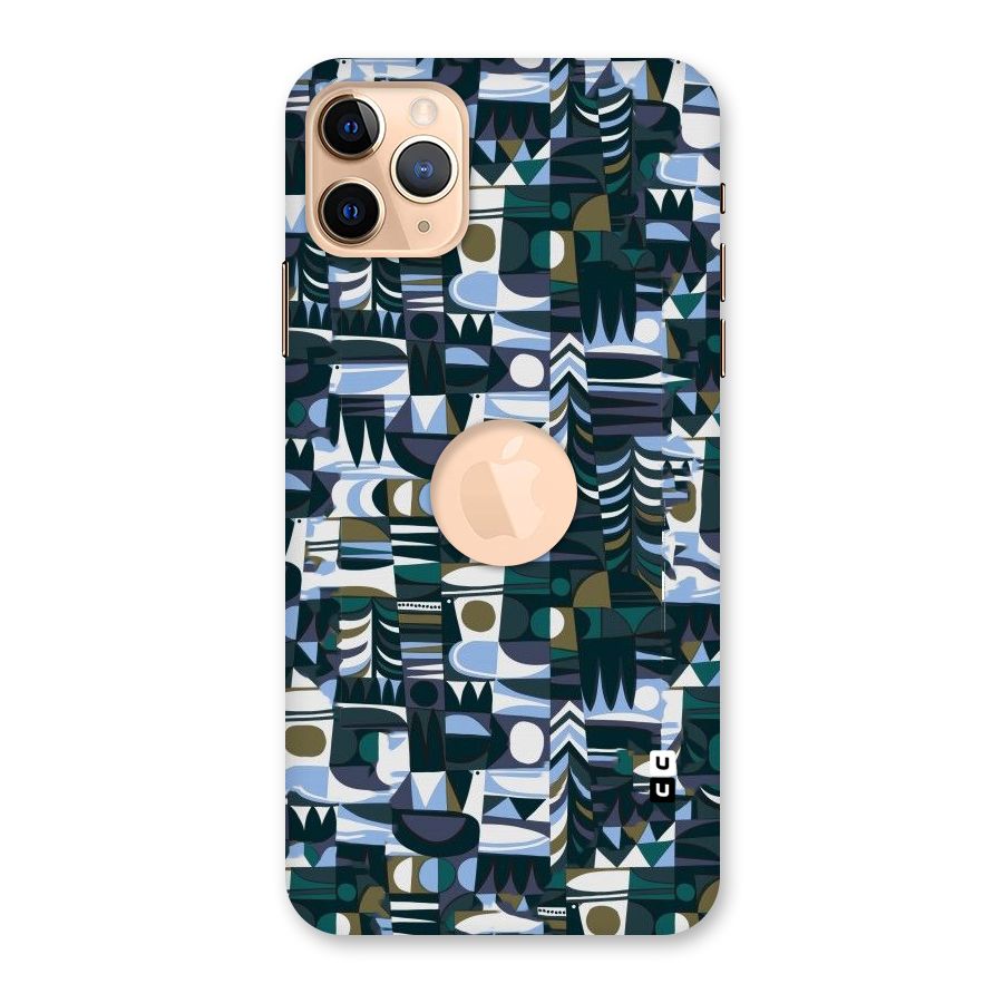 Abstract Blues Back Case for iPhone 11 Pro Max Logo Cut