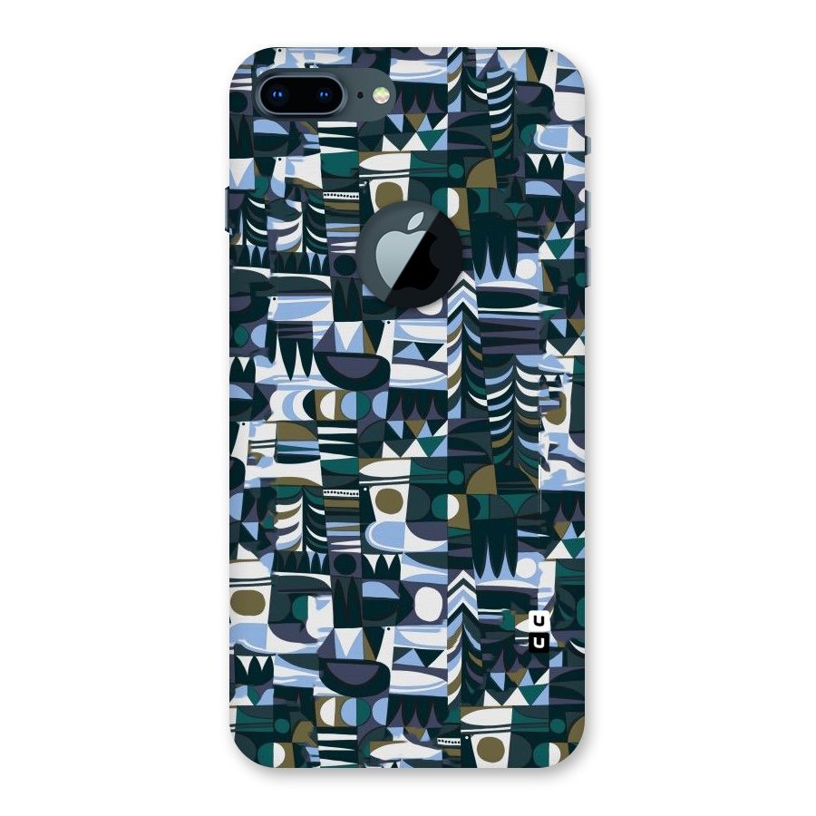Abstract Blues Back Case for iPhone 7 Plus Logo Cut