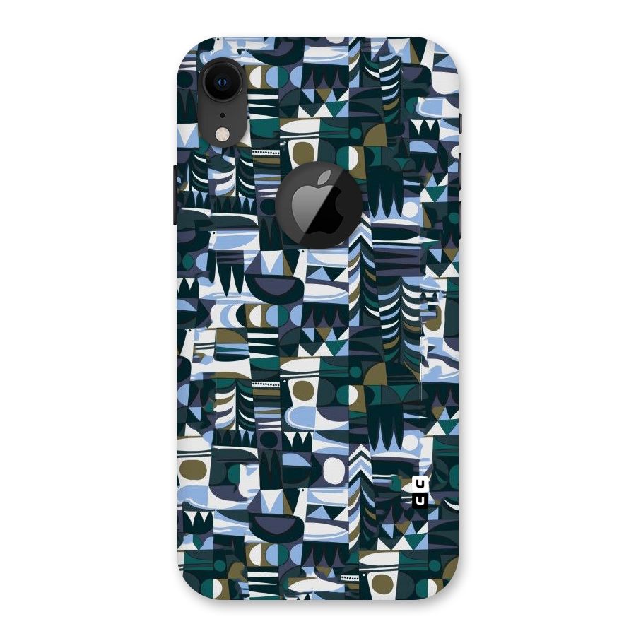Abstract Blues Back Case for iPhone XR Logo Cut