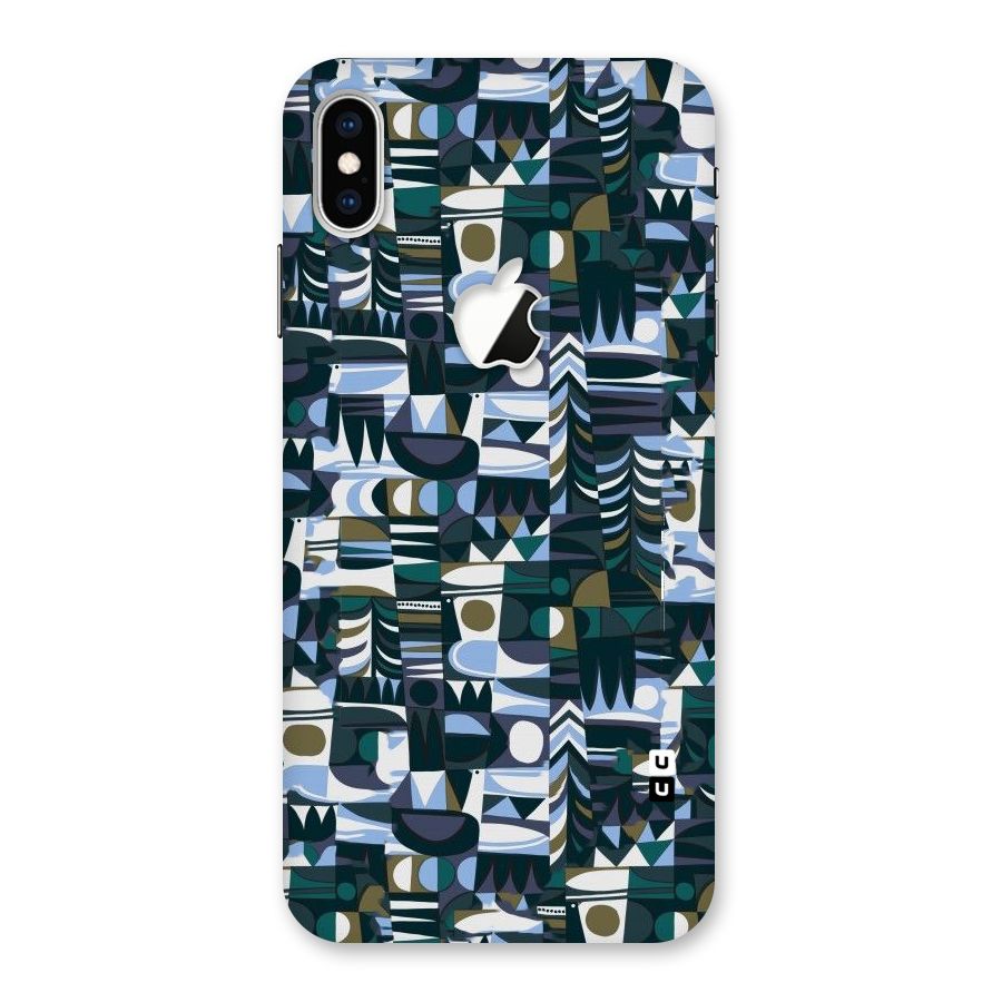 Abstract Blues Back Case for iPhone XS Max Apple Cut