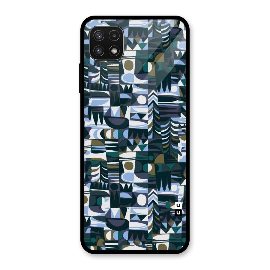 Abstract Blues Glass Back Case for Galaxy A22 5G