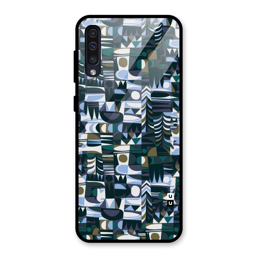 Abstract Blues Glass Back Case for Galaxy A50