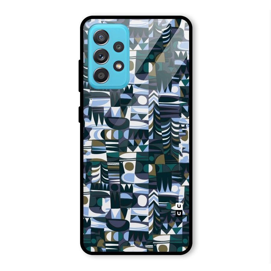 Abstract Blues Glass Back Case for Galaxy A52