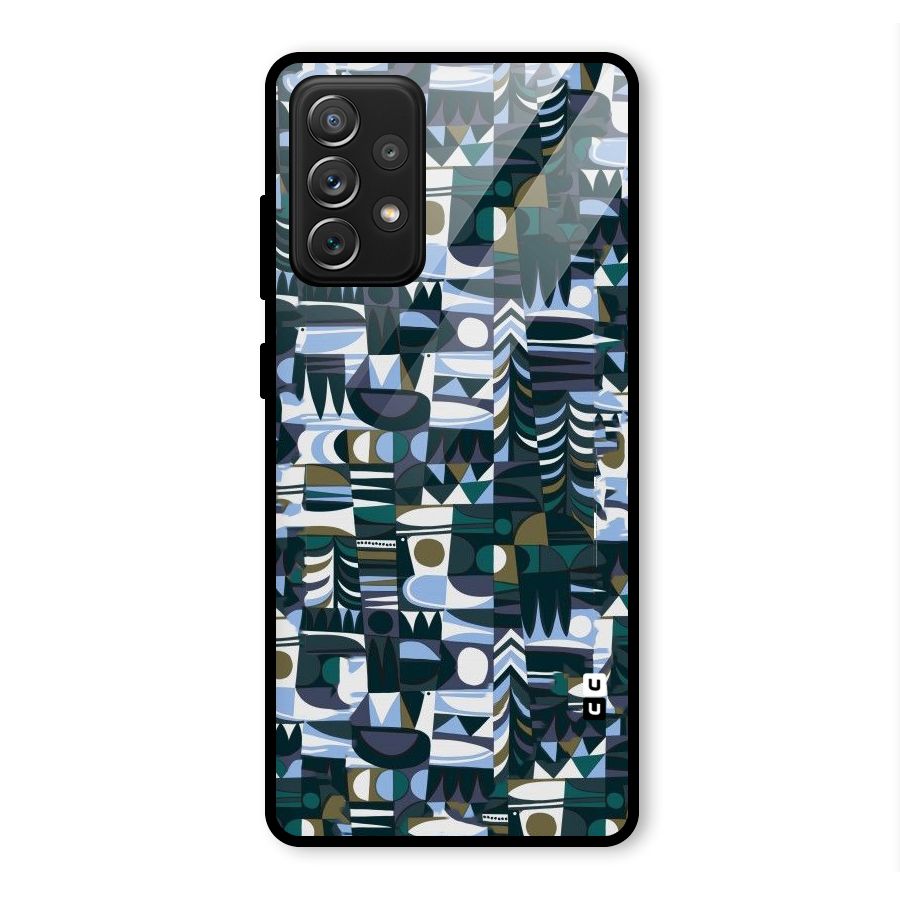 Abstract Blues Glass Back Case for Galaxy A72