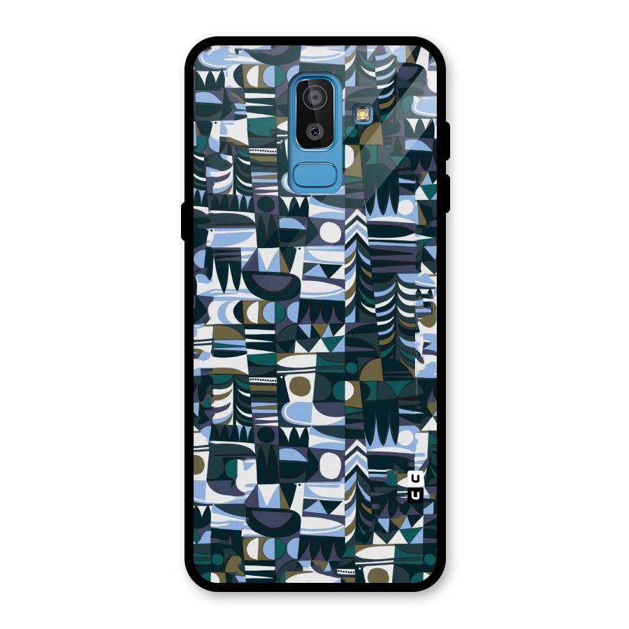 Abstract Blues Glass Back Case for Galaxy J8