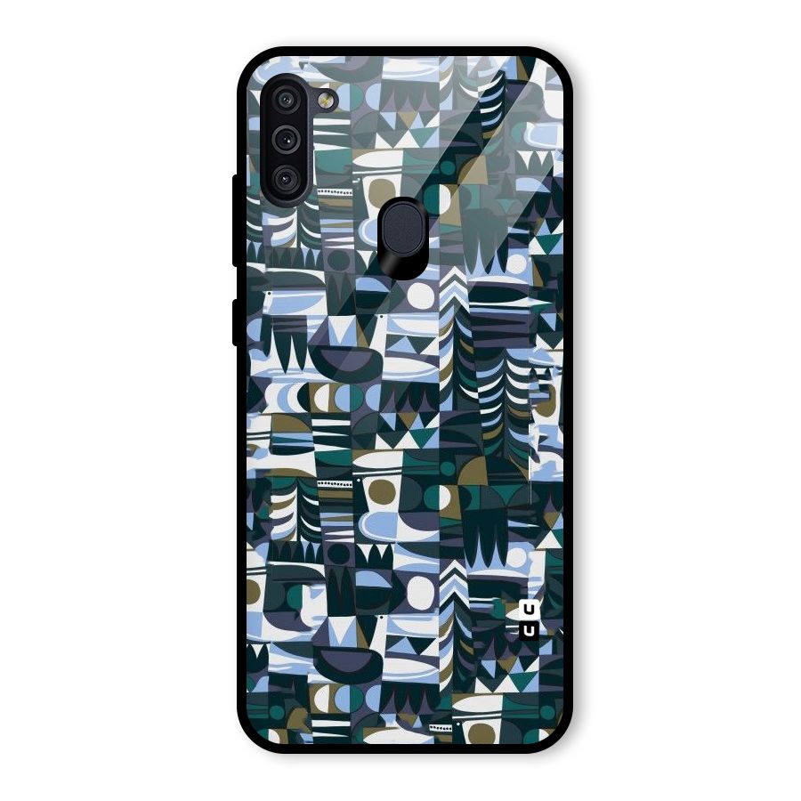 Abstract Blues Glass Back Case for Galaxy M11