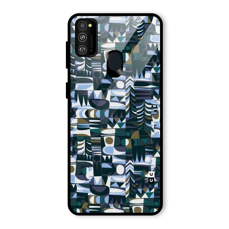 Abstract Blues Glass Back Case for Galaxy M30s
