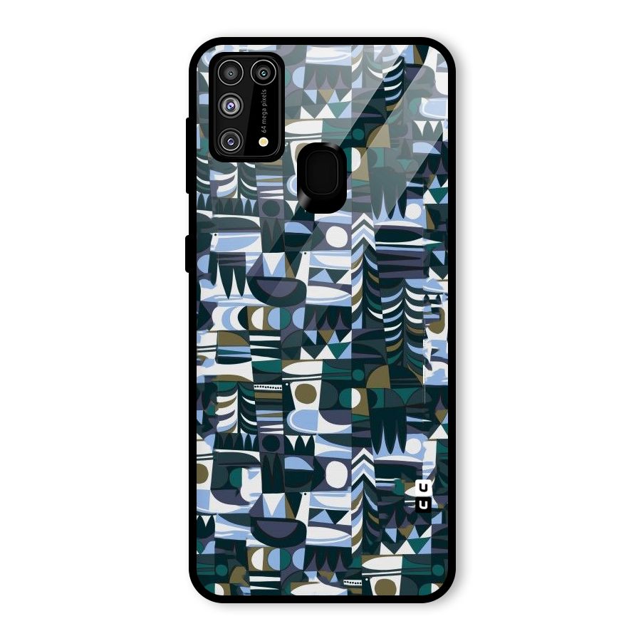 Abstract Blues Glass Back Case for Galaxy M31