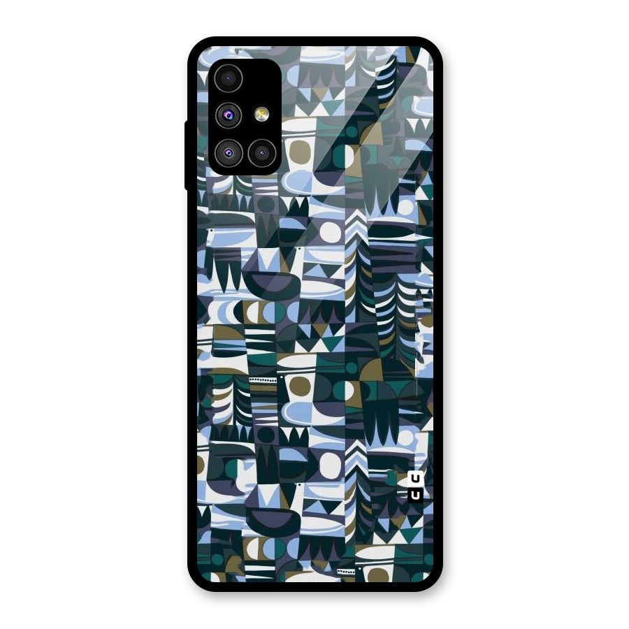 Abstract Blues Glass Back Case for Galaxy M51
