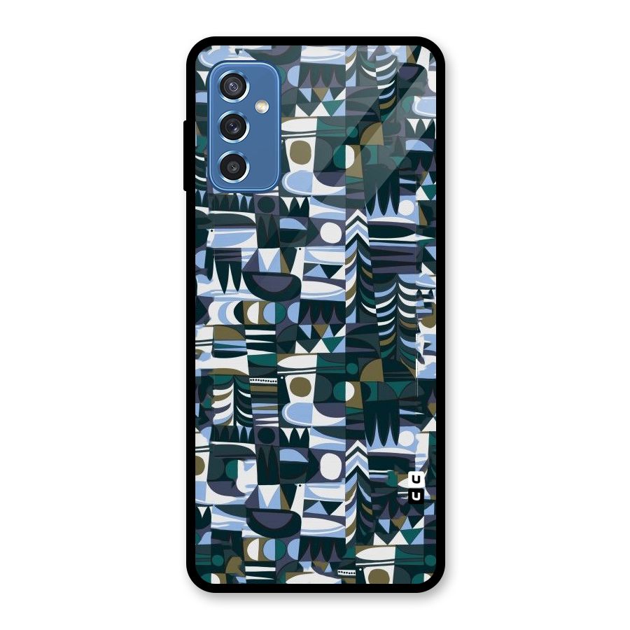 Abstract Blues Glass Back Case for Galaxy M52 5G