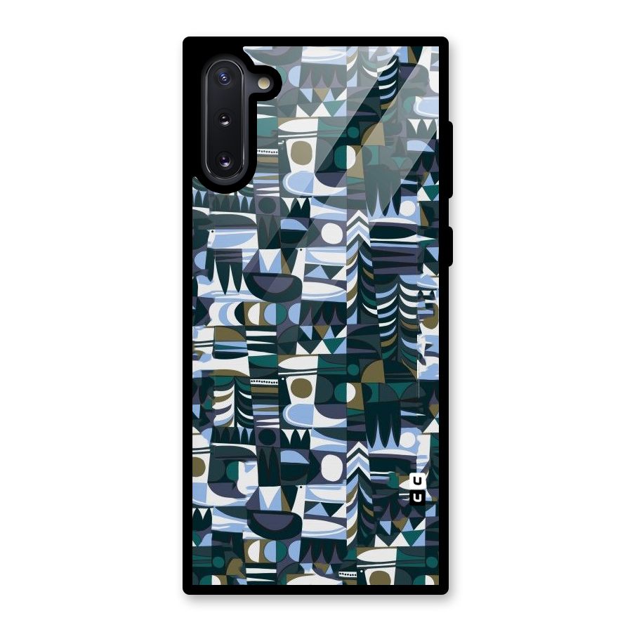 Abstract Blues Glass Back Case for Galaxy Note 10