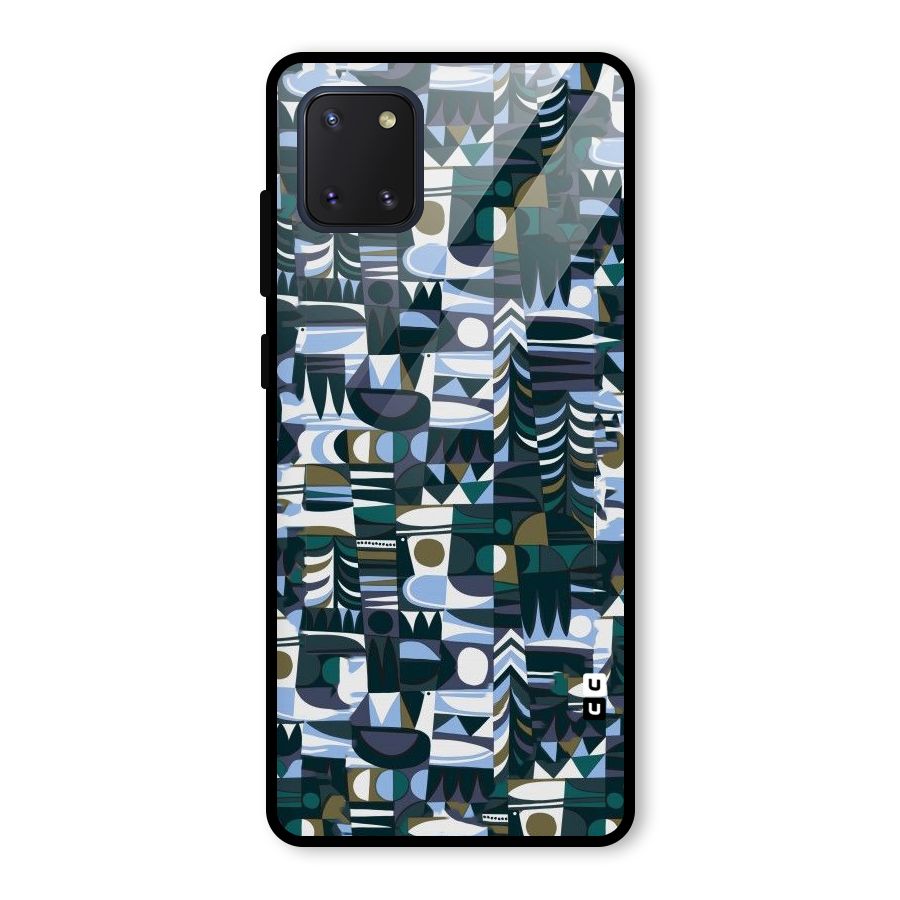 Abstract Blues Glass Back Case for Galaxy Note 10 Lite