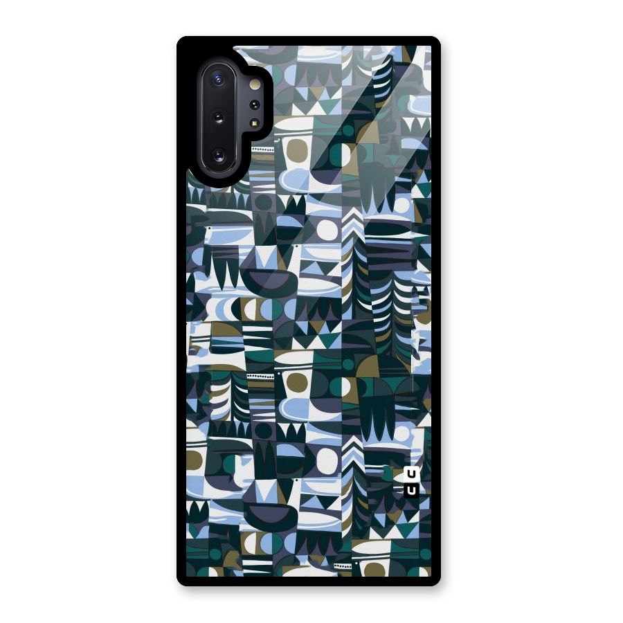 Abstract Blues Glass Back Case for Galaxy Note 10 Plus