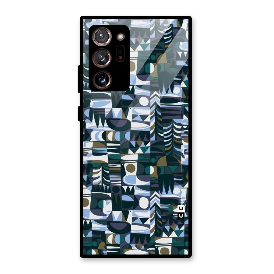 Abstract Blues Glass Back Case for Galaxy Note 20 Ultra