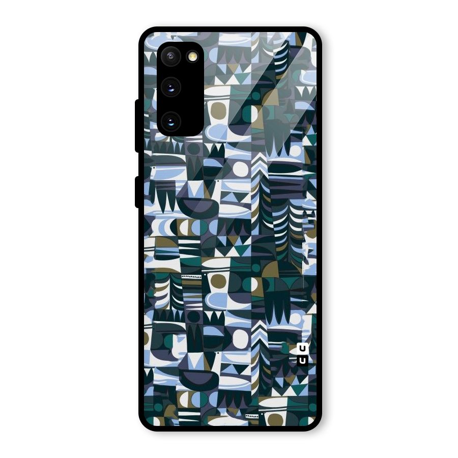 Abstract Blues Glass Back Case for Galaxy S20 FE 5G