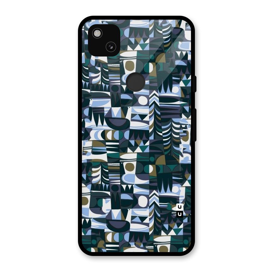 Abstract Blues Glass Back Case for Google Pixel 4a