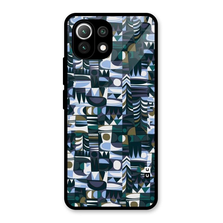 Abstract Blues Glass Back Case for Mi 11 Lite NE 5G