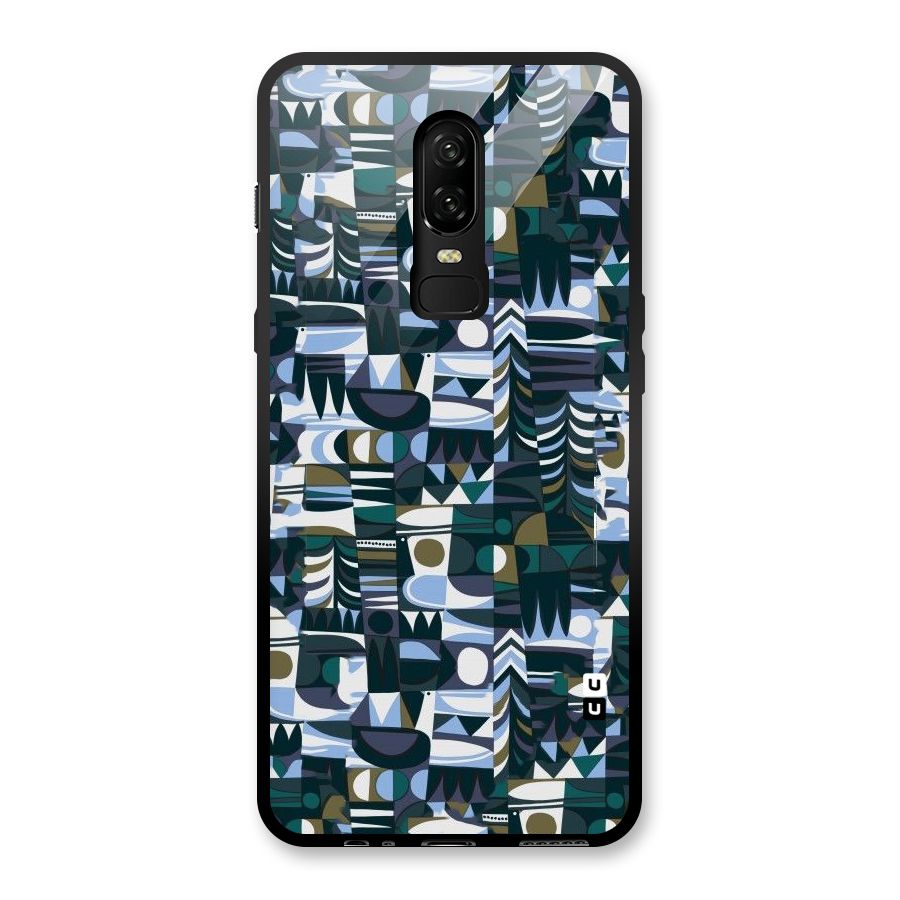 Abstract Blues Glass Back Case for OnePlus 6