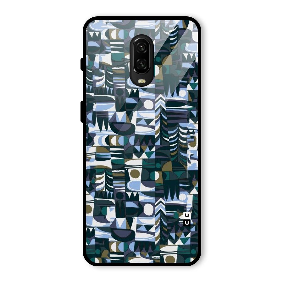 Abstract Blues Glass Back Case for OnePlus 6T