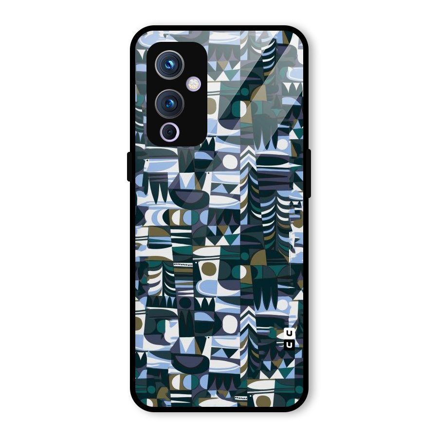 Abstract Blues Glass Back Case for OnePlus 9