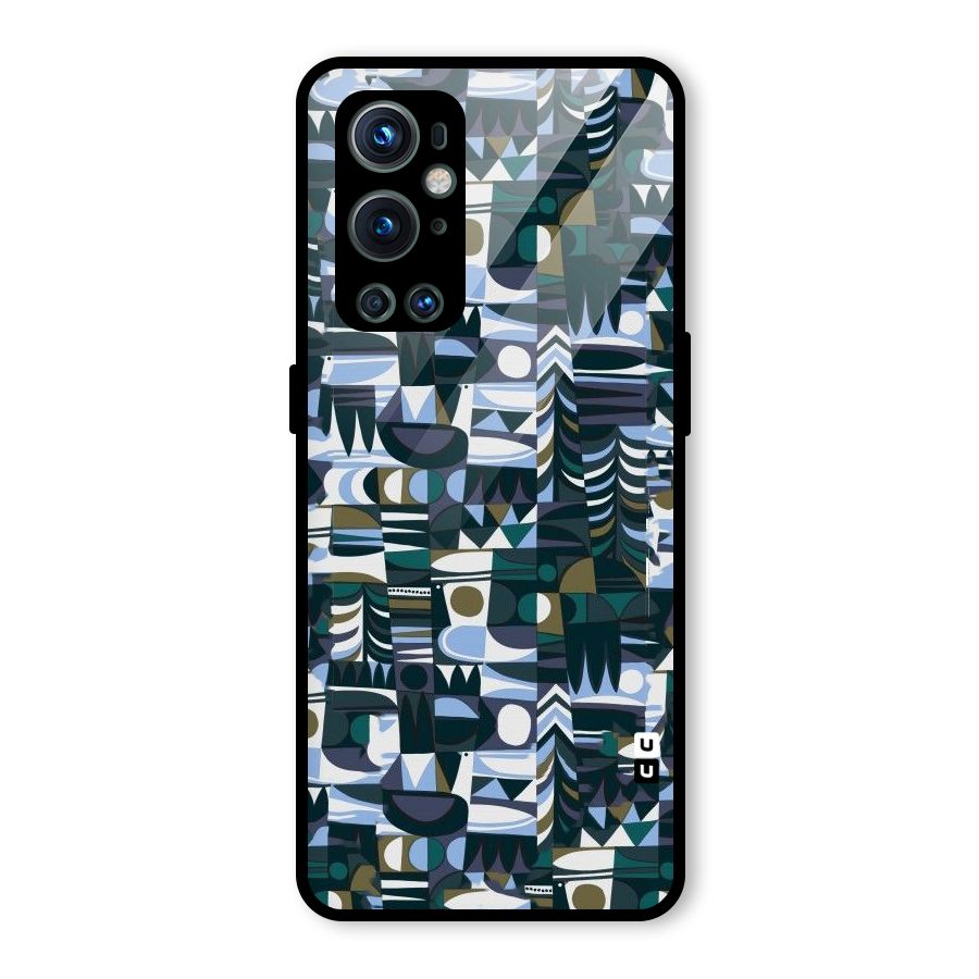 Abstract Blues Glass Back Case for OnePlus 9 Pro