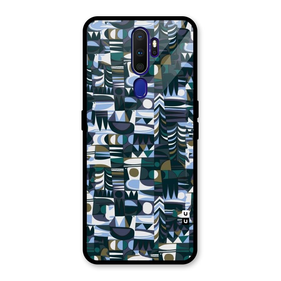 Abstract Blues Glass Back Case for Oppo A9 (2020)