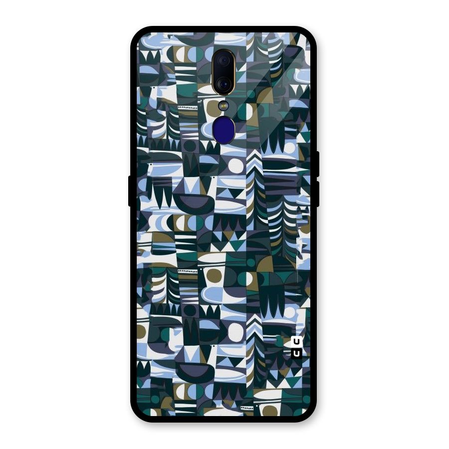 Abstract Blues Glass Back Case for Oppo F11