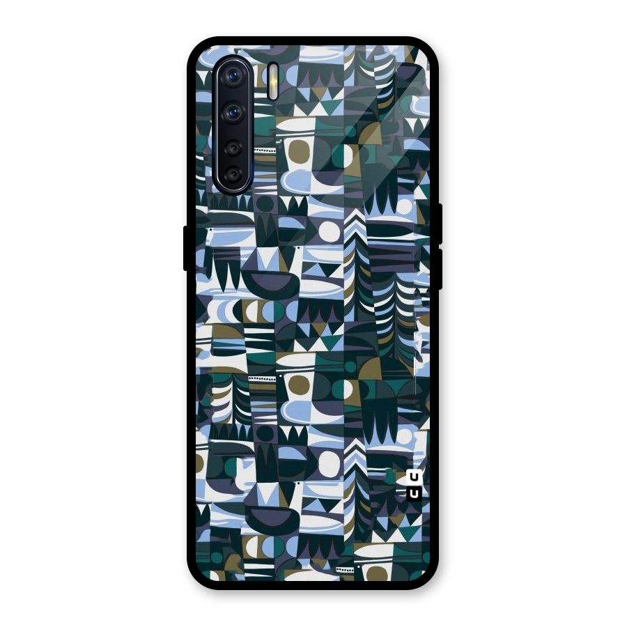 Abstract Blues Glass Back Case for Oppo F15