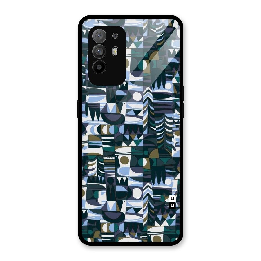 Abstract Blues Glass Back Case for Oppo F19 Pro Plus 5G