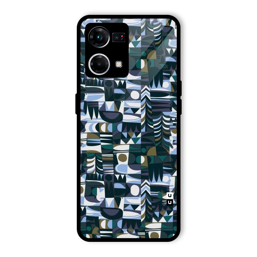 Abstract Blues Glass Back Case for Oppo F21 Pro 4G