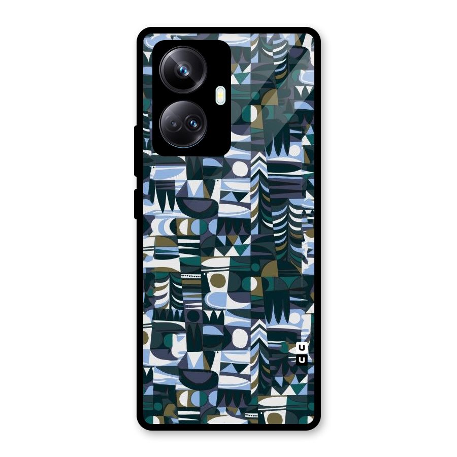 Abstract Blues Glass Back Case for Realme 10 Pro Plus