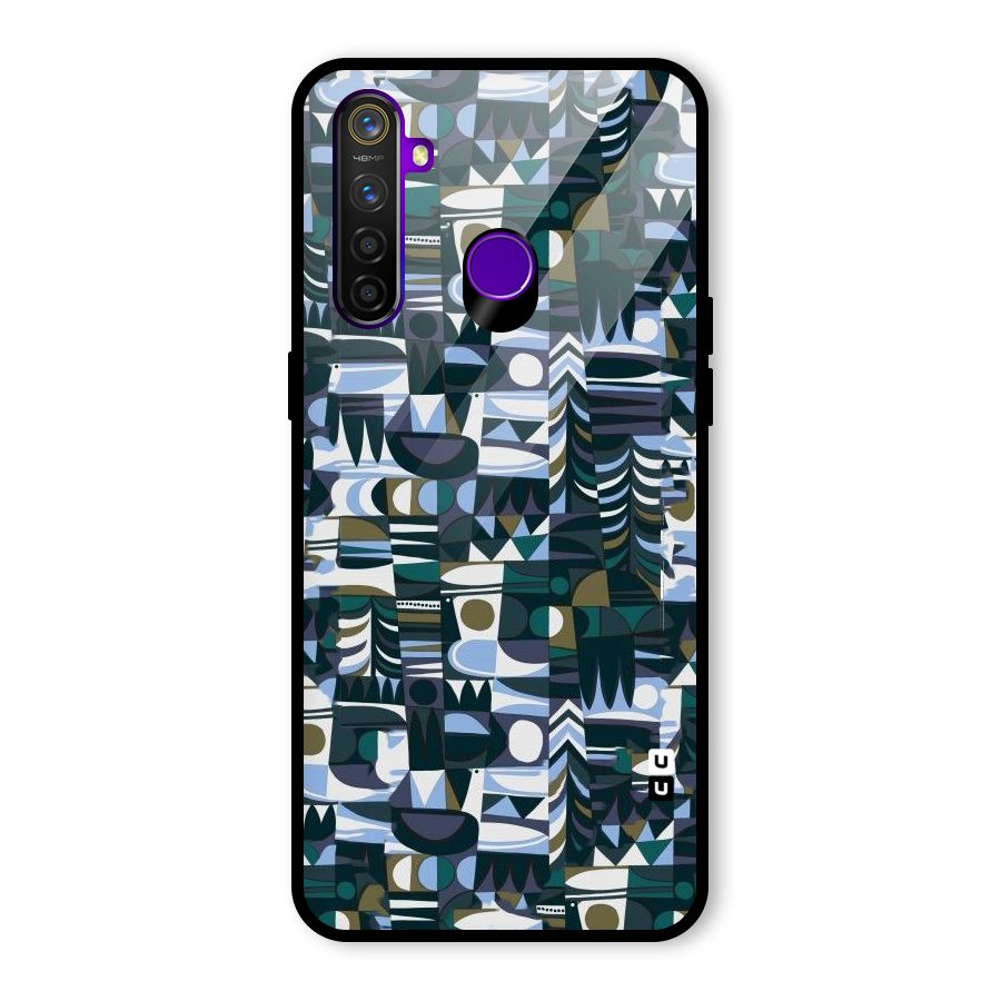 Abstract Blues Glass Back Case for Realme 5 Pro