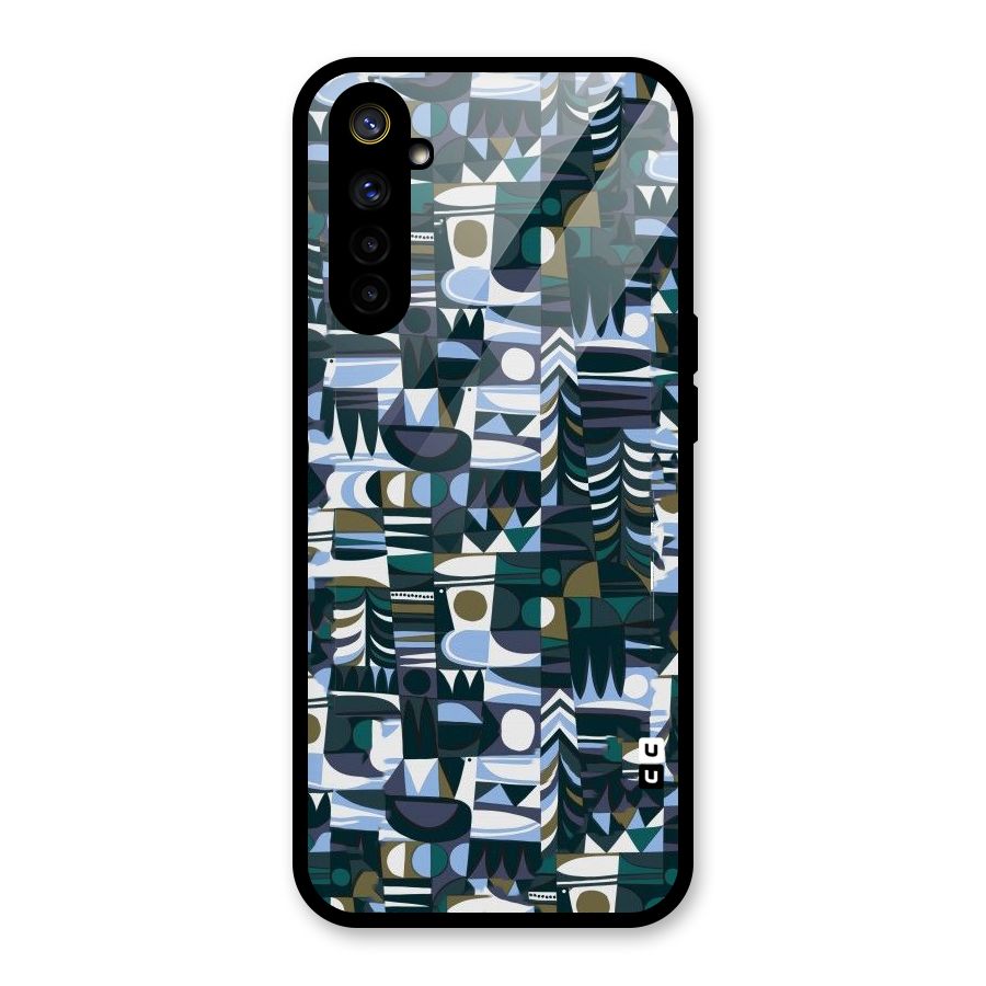Abstract Blues Glass Back Case for Realme 6