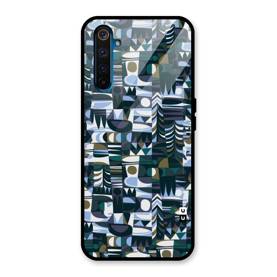 Abstract Blues Glass Back Case for Realme 6 Pro