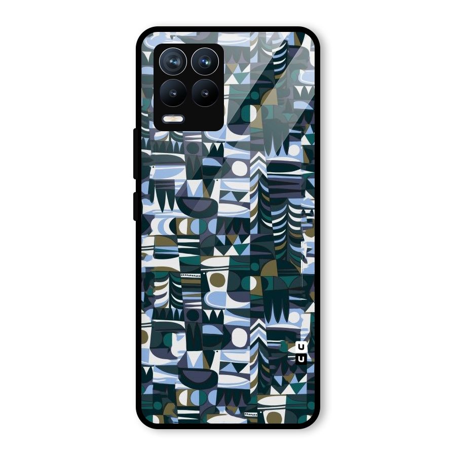 Abstract Blues Glass Back Case for Realme 8