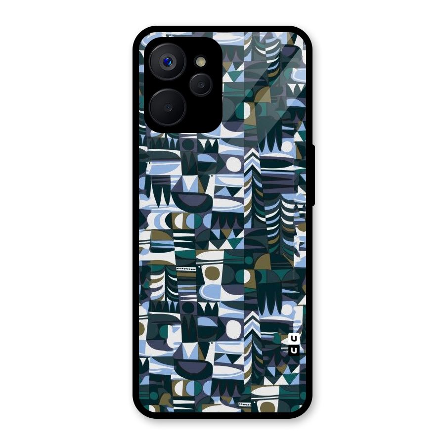 Abstract Blues Glass Back Case for Realme 9i 5G