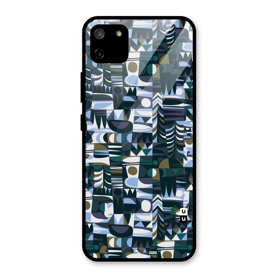 Abstract Blues Glass Back Case for Realme C11