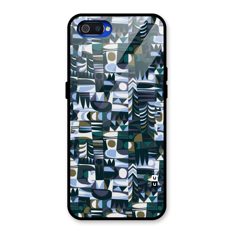 Abstract Blues Glass Back Case for Realme C2