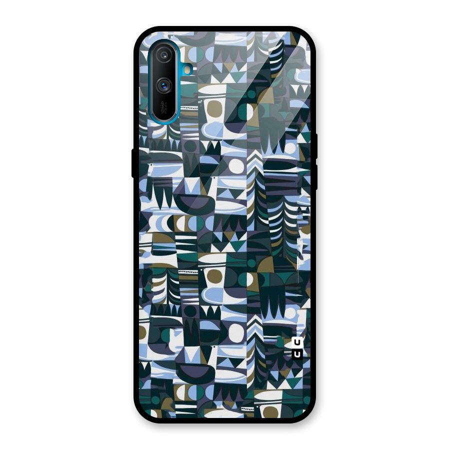 Abstract Blues Glass Back Case for Realme C3