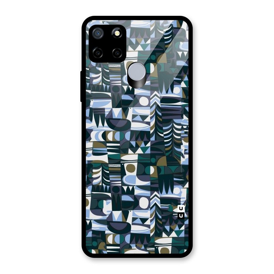 Abstract Blues Glass Back Case for Realme Narzo 20