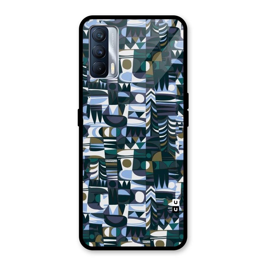 Abstract Blues Glass Back Case for Realme X7