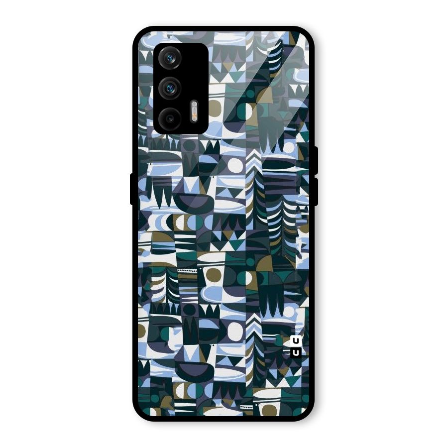 Abstract Blues Glass Back Case for Realme X7 Max